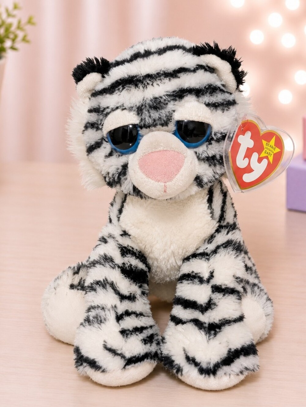 Aurora White Tiger Plush Stuffed Animal 12” Blue Eyes